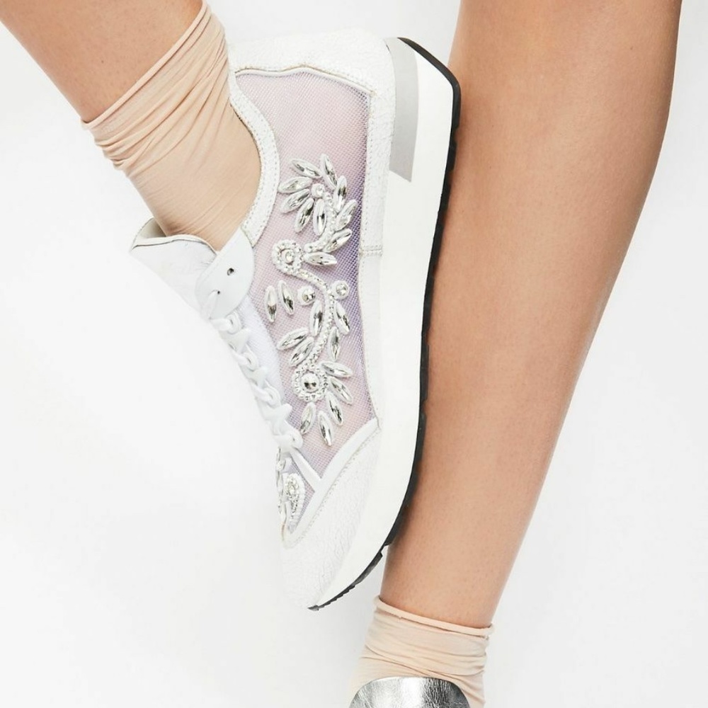 Free People Crystalized Wedding Bride Sneakers